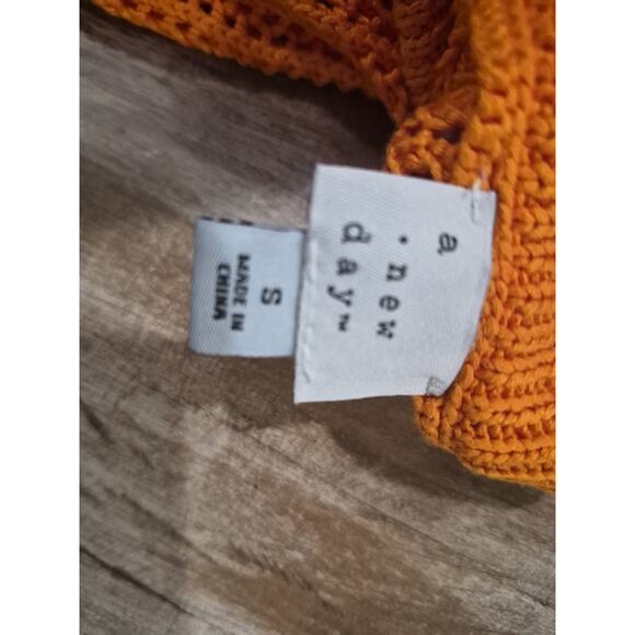 A New Day Women's S Small Skirt Orange Beach Bungalow Midi Sweater Knit Cover Up - Picture 3 of 3